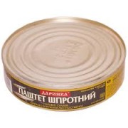 Шпротний паштет в ж/б №2 160г 36ш/ящ ТМ  "Даринка"